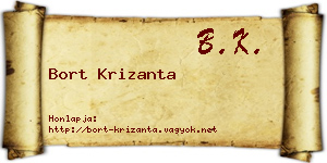 Bort Krizanta névjegykártya